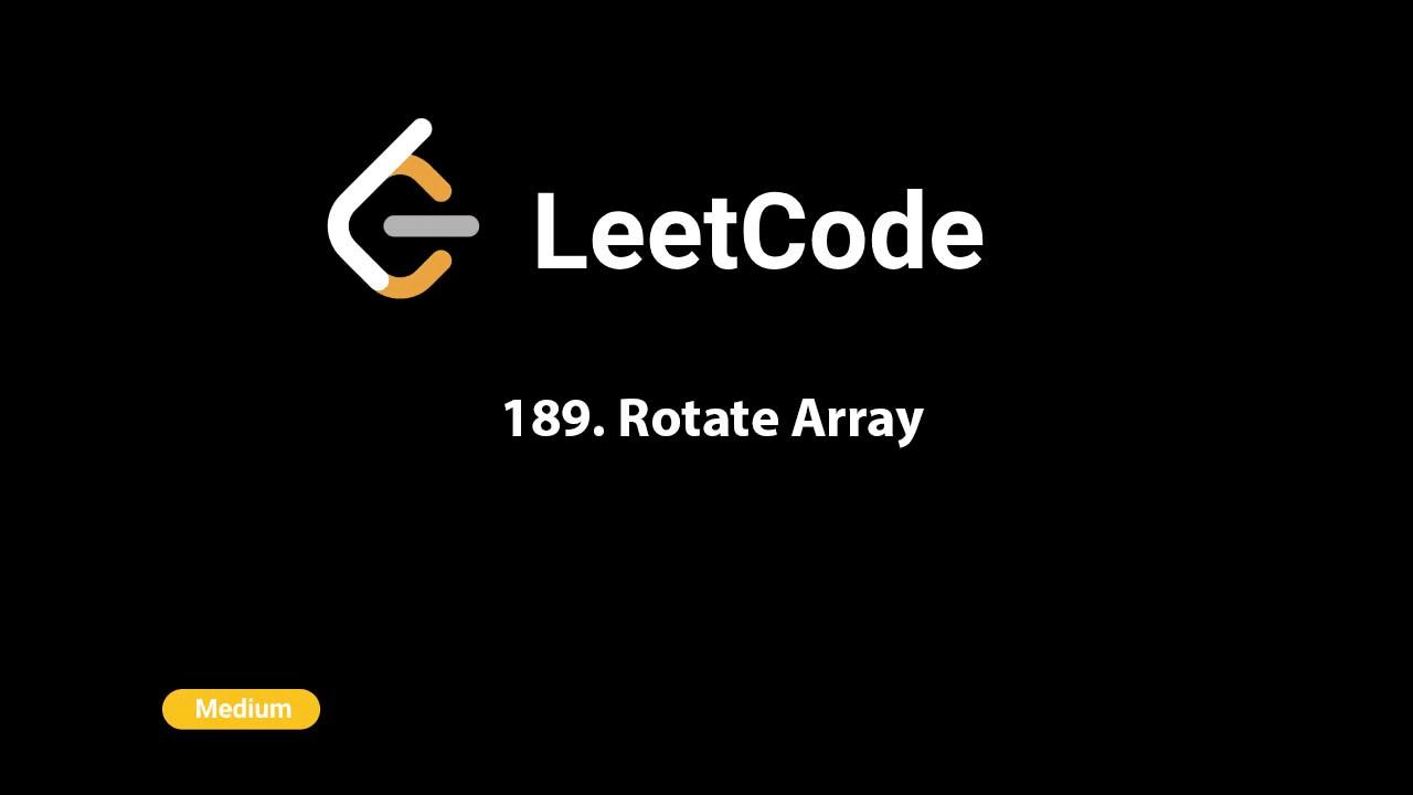 189. Rotate Array