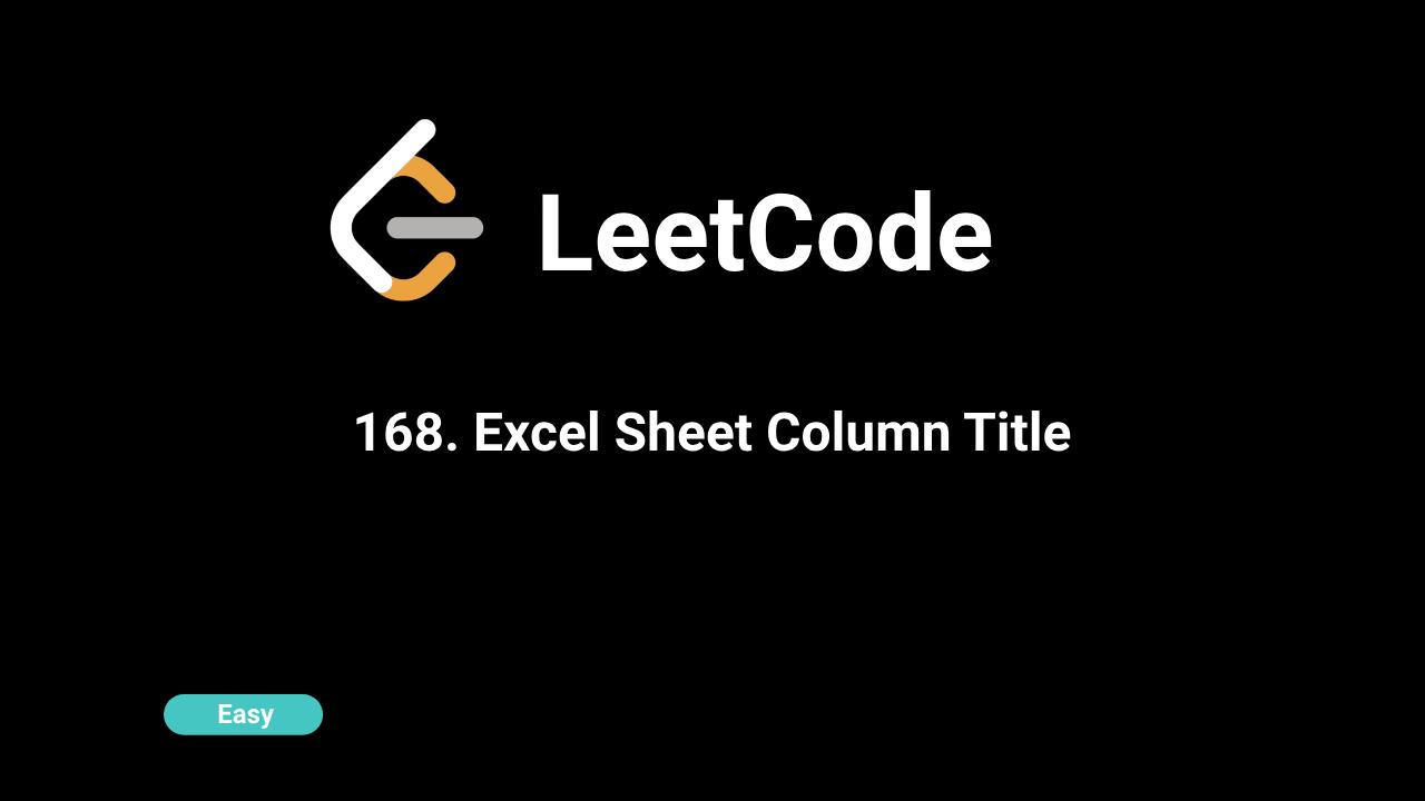 168. Excel Sheet Column Title